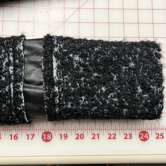 LAUNDRY by Shelli Segal Career City Faux Leather Metallic Tweed/Boucle Coat SZ M - Picture 12 of 16